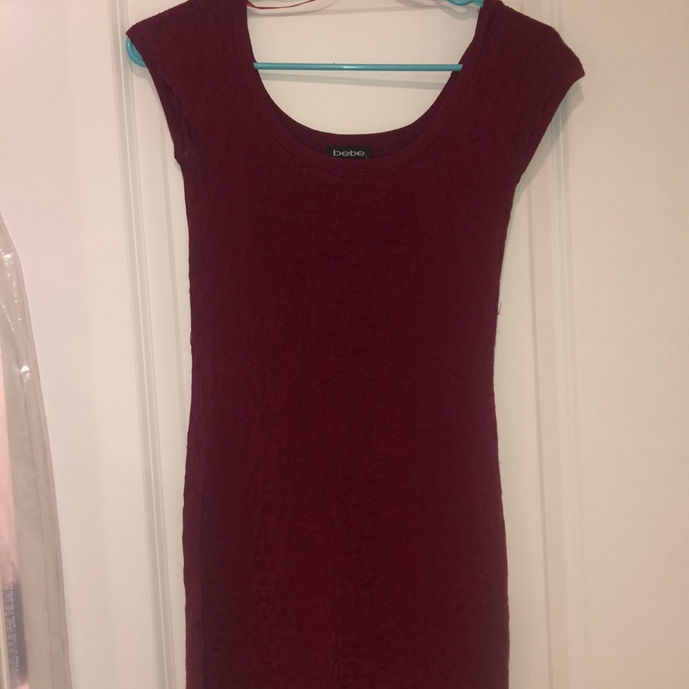 BEBE Simple Burgundy Minidress